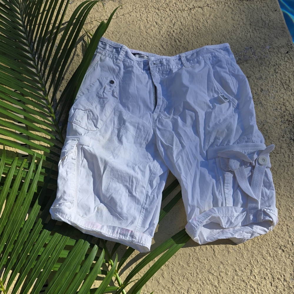 Classic White Men's Cargo Shorts